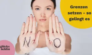 Frau zeigt Hände mit "N" und "O" – so setzt man Grenzen, auch bei Egoisten.