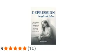 Buchcover: Junge Frau sitzt nachdenklich am Fenster, Titel "Depression beginnt leise".