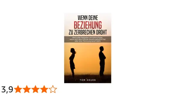 Buchcover: Wenn deine Beziehung zu zerbrechen droht. Silhouetten eines Paares, das sich abwendet, symbolisiert partnerschaft probleme. Ratgeber mit Sofort-Tipps.
