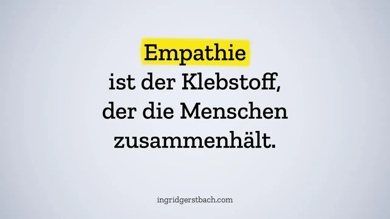 Empathie ist der Klebstoff, der die Menschen zusammenhält. Wer wenig empathisch ist, vergisst diesen wichtigen Kitt.