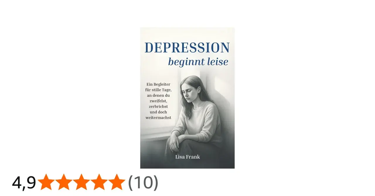 Buchcover: Junge Frau sitzt nachdenklich am Fenster, Titel "Depression beginnt leise".
