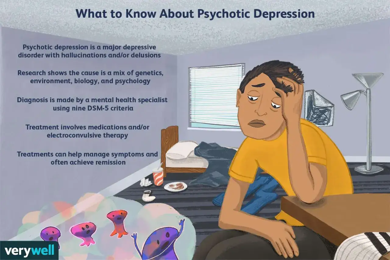 Ein Mann mit psychotischer Depression, der mit Halluzinationen kämpft. Erfahrungsberichte zeigen, dass Behandlungen helfen können.