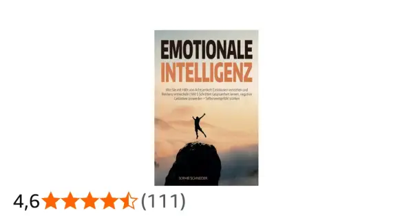 Buchcover "Emotionale Intelligenz" mit einer Person, die auf einem Felsen steht. Es geht um Achtsamkeit, Resilienz und psychologische Stärke.